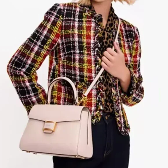 Kate Spade Katy Medium Top-Handle Crossbody Bag Antique Pink Leather Shoulder - Picture 3 of 11